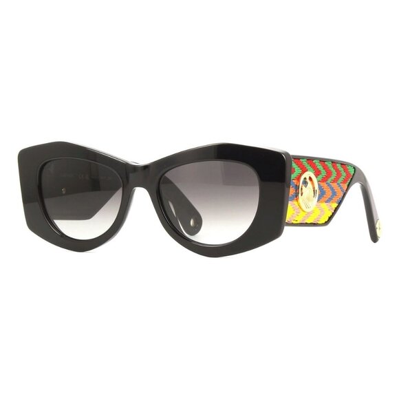 New LANVIN Black Cat Eye LNV638S 001 Sunglasses Women - Picture 1 of 4